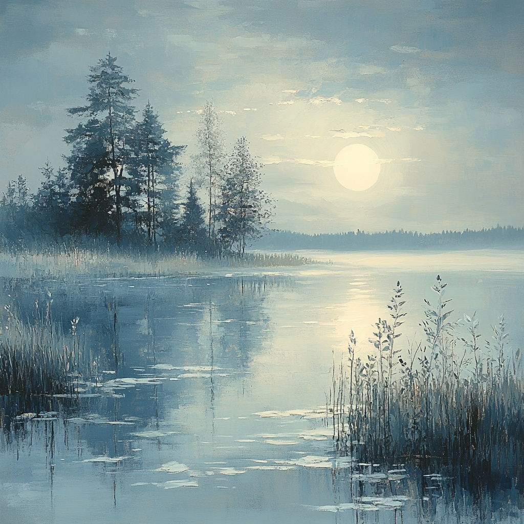Whistler Inspired Moonlit Lake painting number kit