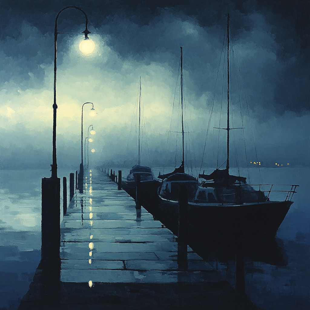 Whistler Inspired Fogbound Pier paint by color