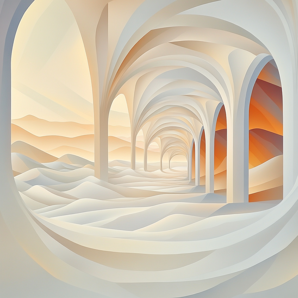 M.C. Escher Inspired Fractal Desert Mirage paint by number