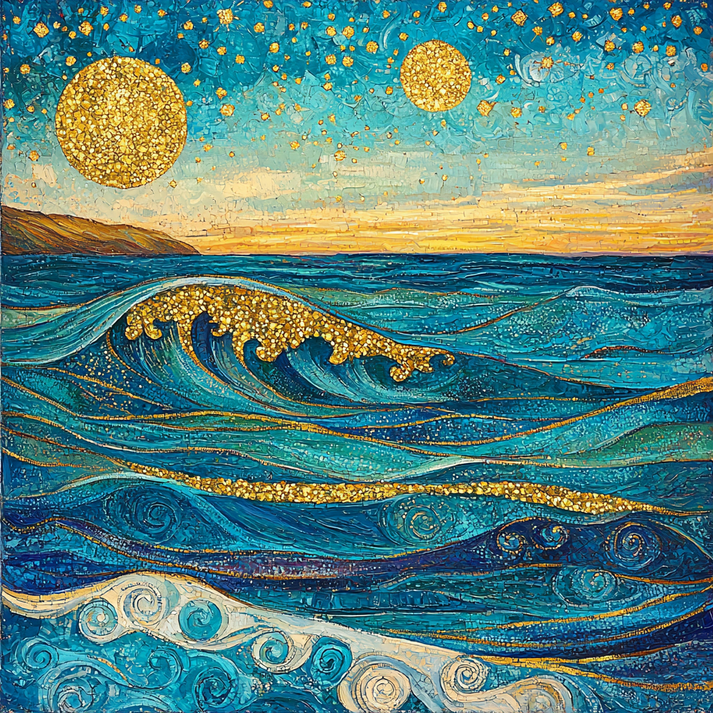 Gustav Klimt Inspired Ocean's Harmony Paint By Numbers Art