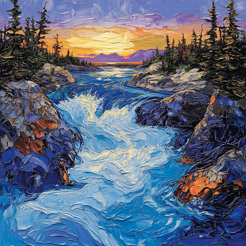 A.Y. Jackson Inspired Northern Shield Rapids paint by numbers