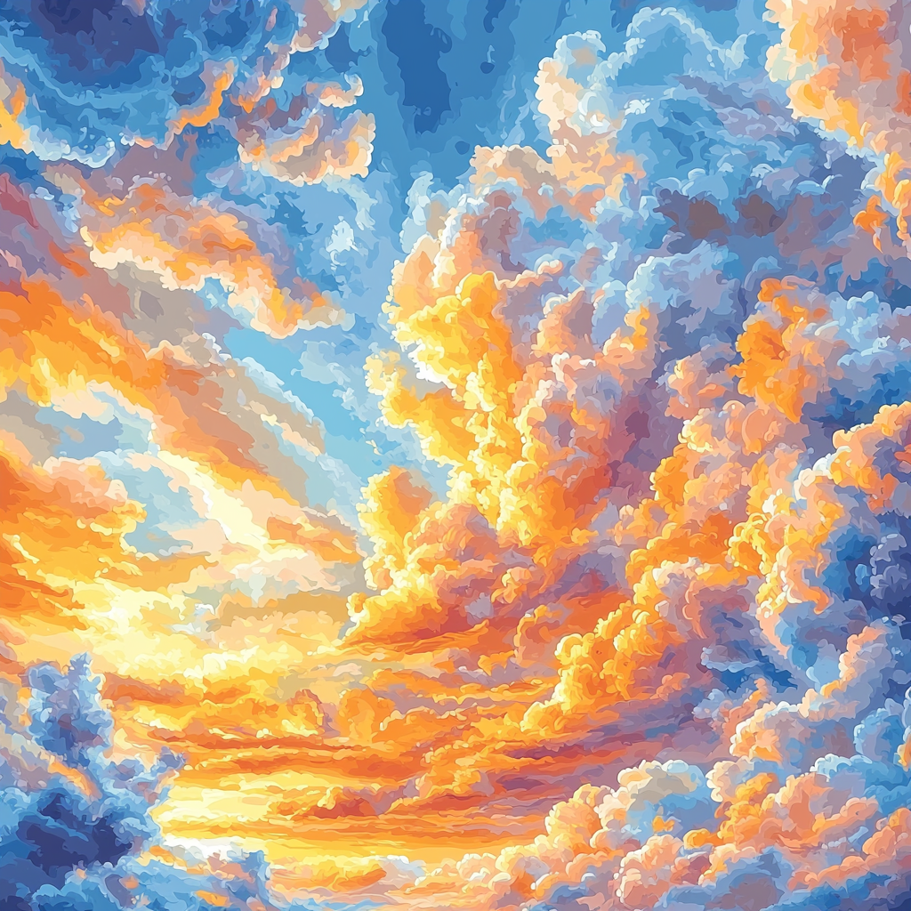 Georges Seurat Inspired Whirling Clouds Numbered Painting Kits