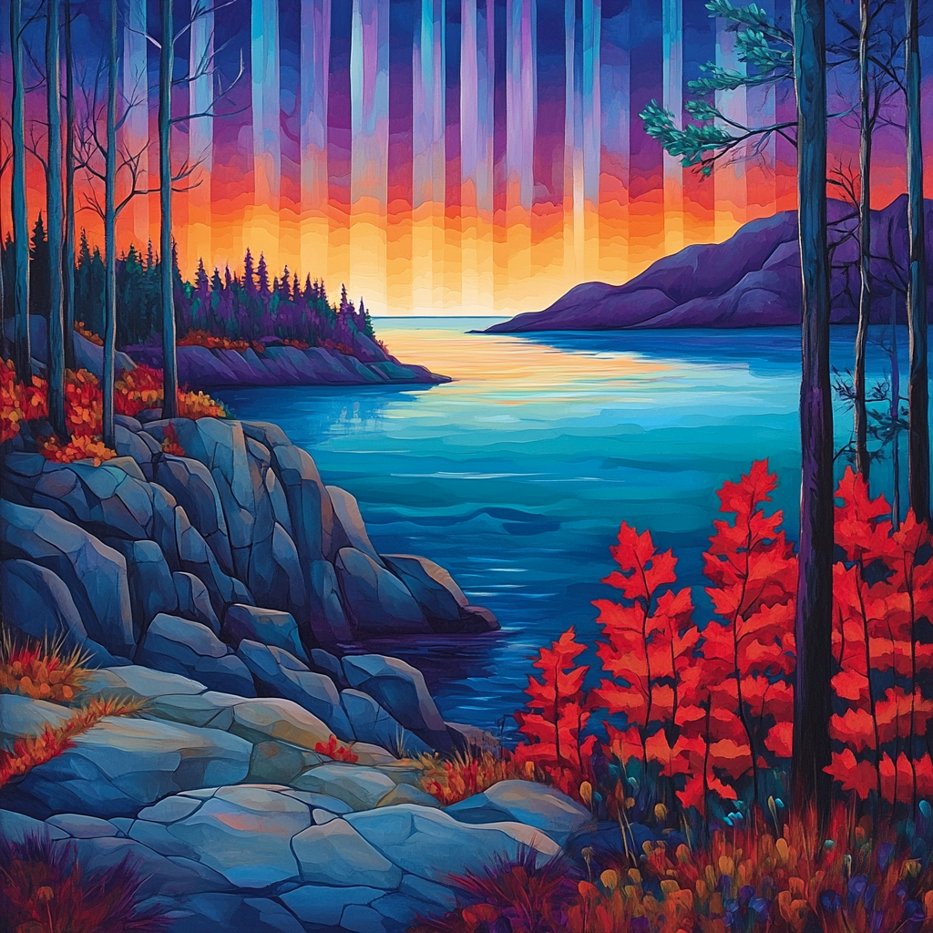 A.Y. Jackson Inspired Aurora Lake Numbered painting kits