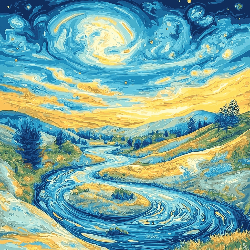 Salvador Dali Inspired Rivers Of Dreams Paint By Color