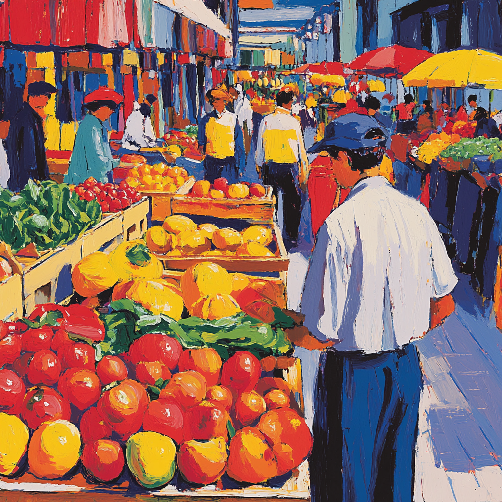 Andy Warhol Inspired Pop Art Market Scene painting number kit