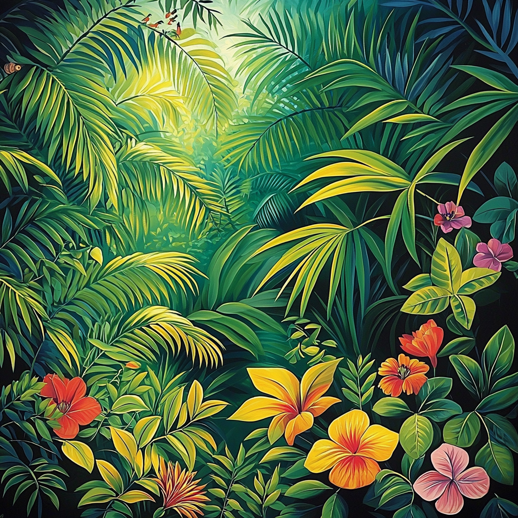 Henri Rousseau Inspired Lush Jungle Symphony Painting By Numbers Kit