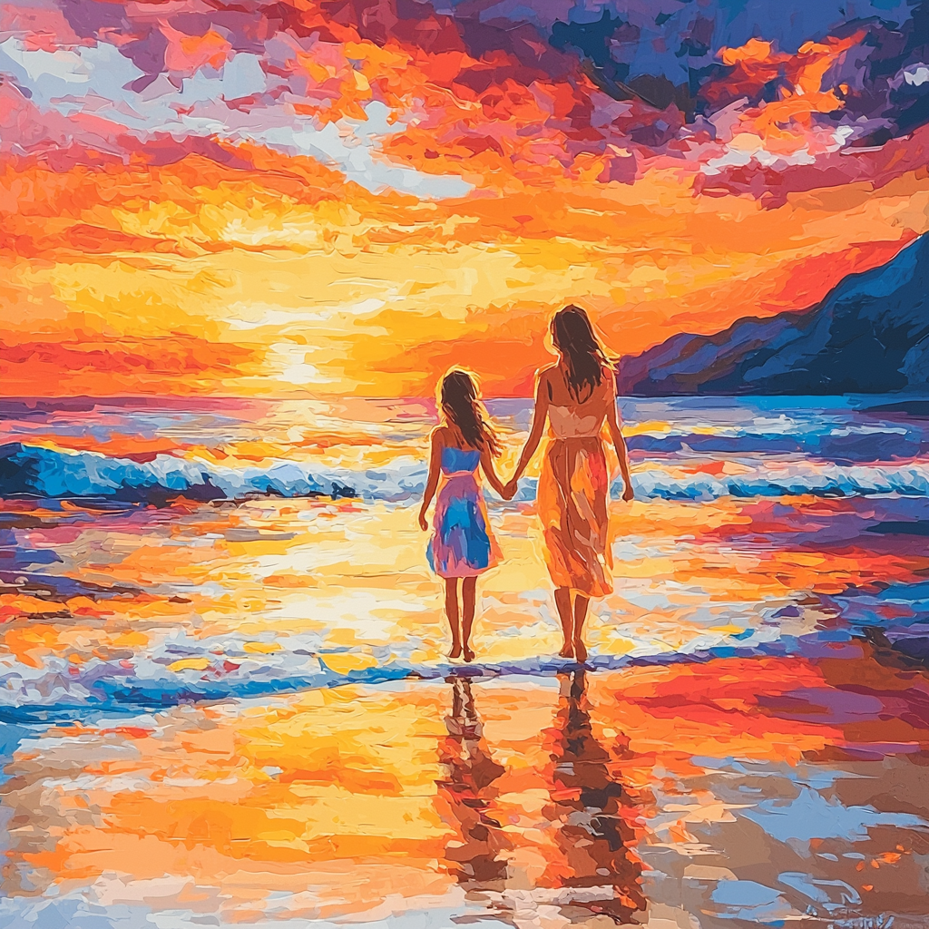 Cherished Sunset Stroll Paint By Numbers Art