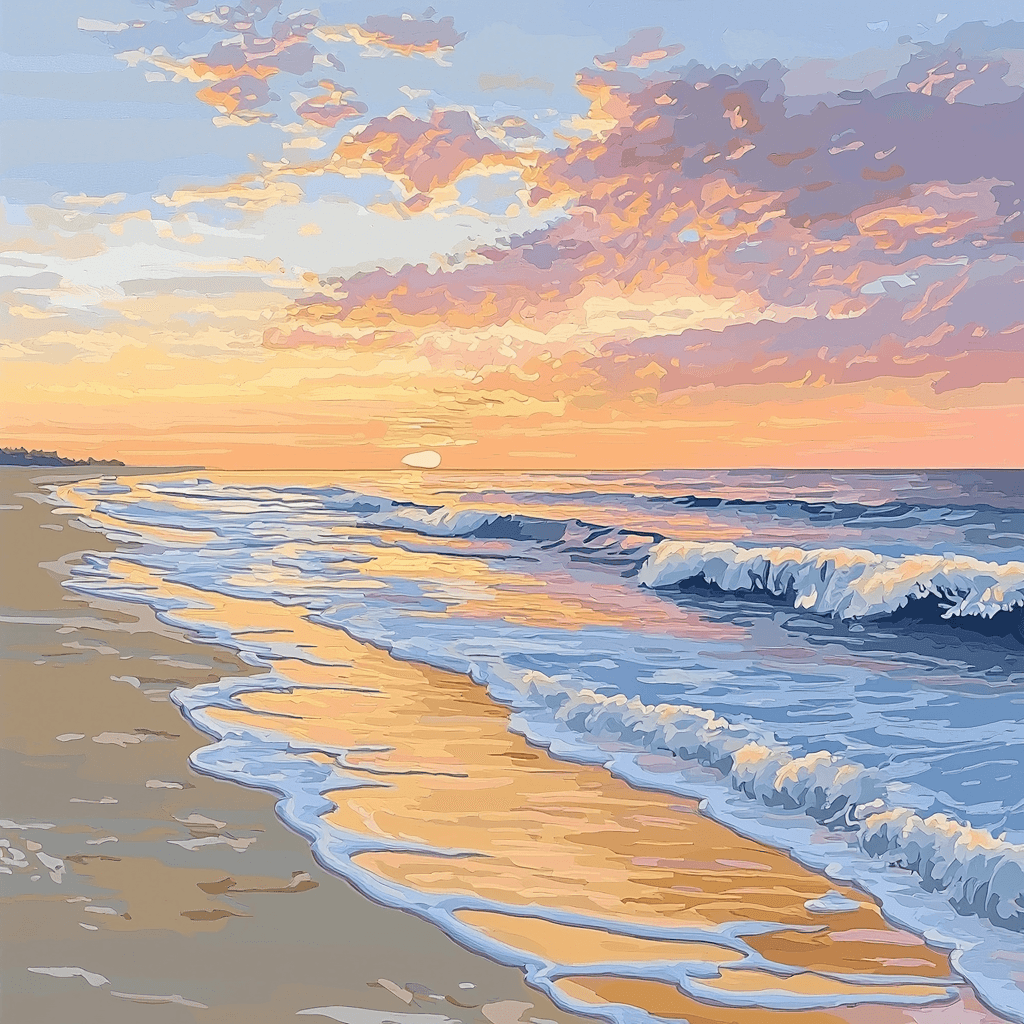 Monet Inspired Sunset Oasis Paint By Numbers Art