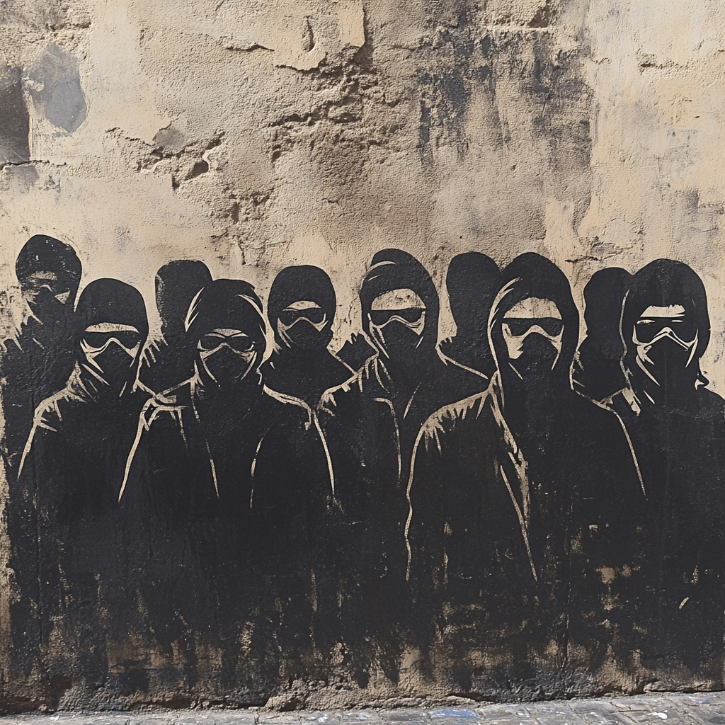 Banksy Inspired Neon Protest paint by numbers
