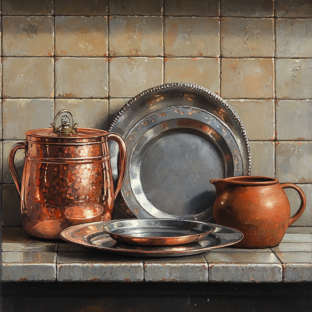 Diego Velázquez Inspired Still Life With Copper Vessels Paint by numbers art