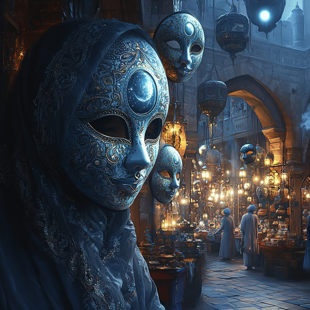 Night Bazaar Of Forgotten Masks DIY paint by numbers