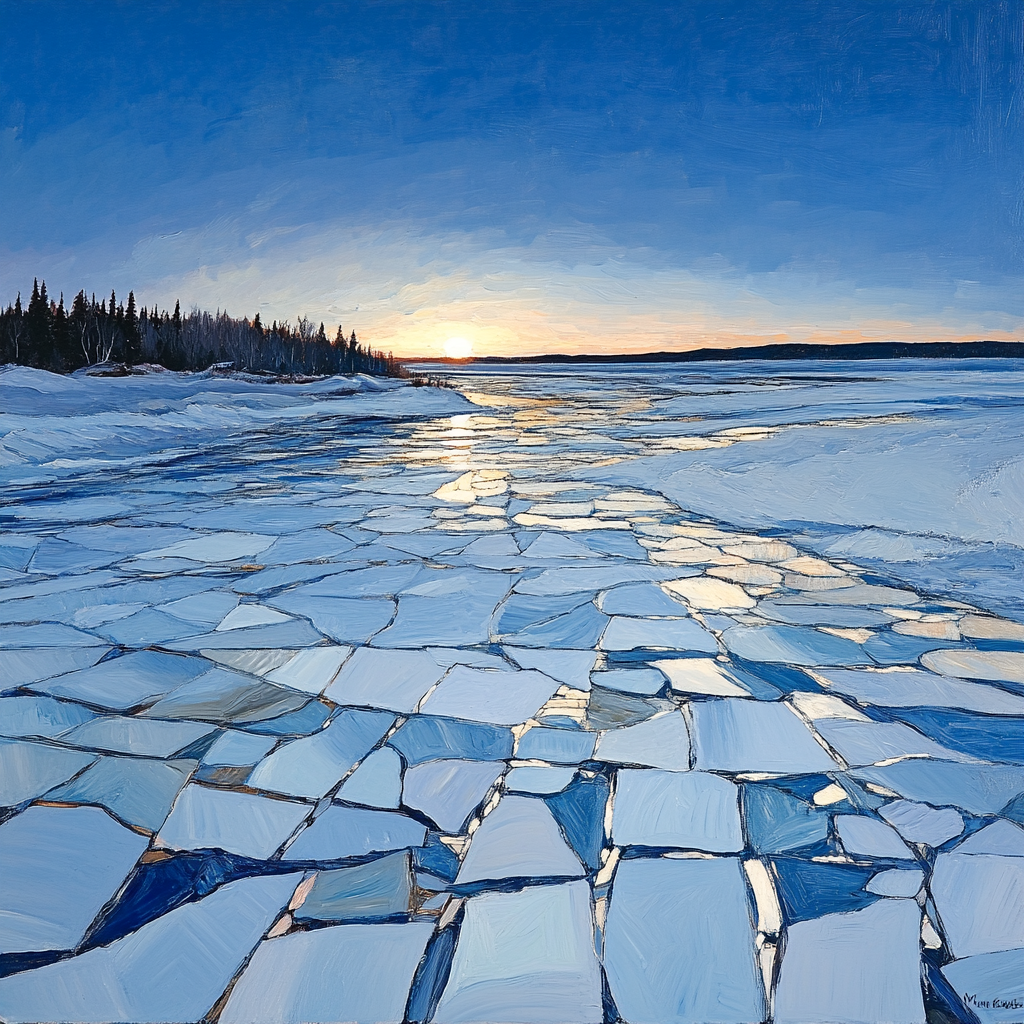 Jean-Paul Riopelle Inspired Northern Sky In Mosaic paint by numbers