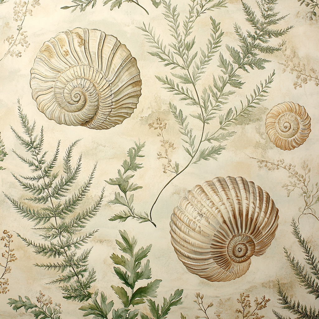 Leonardo Da Vinci Inspired Fossil Garden paint by numbers