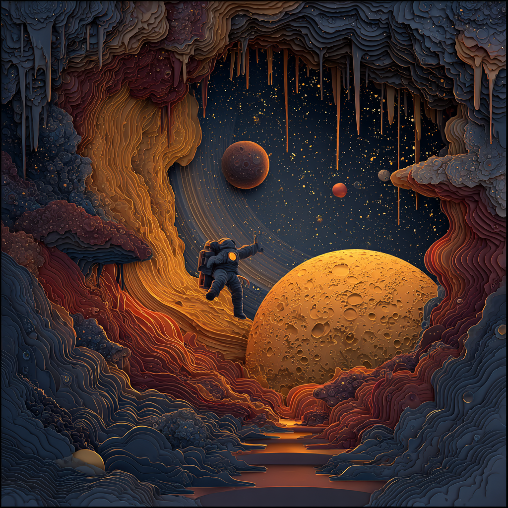 Salvador Dali Inspired Surreal Spacewalk DIY paint by numbers