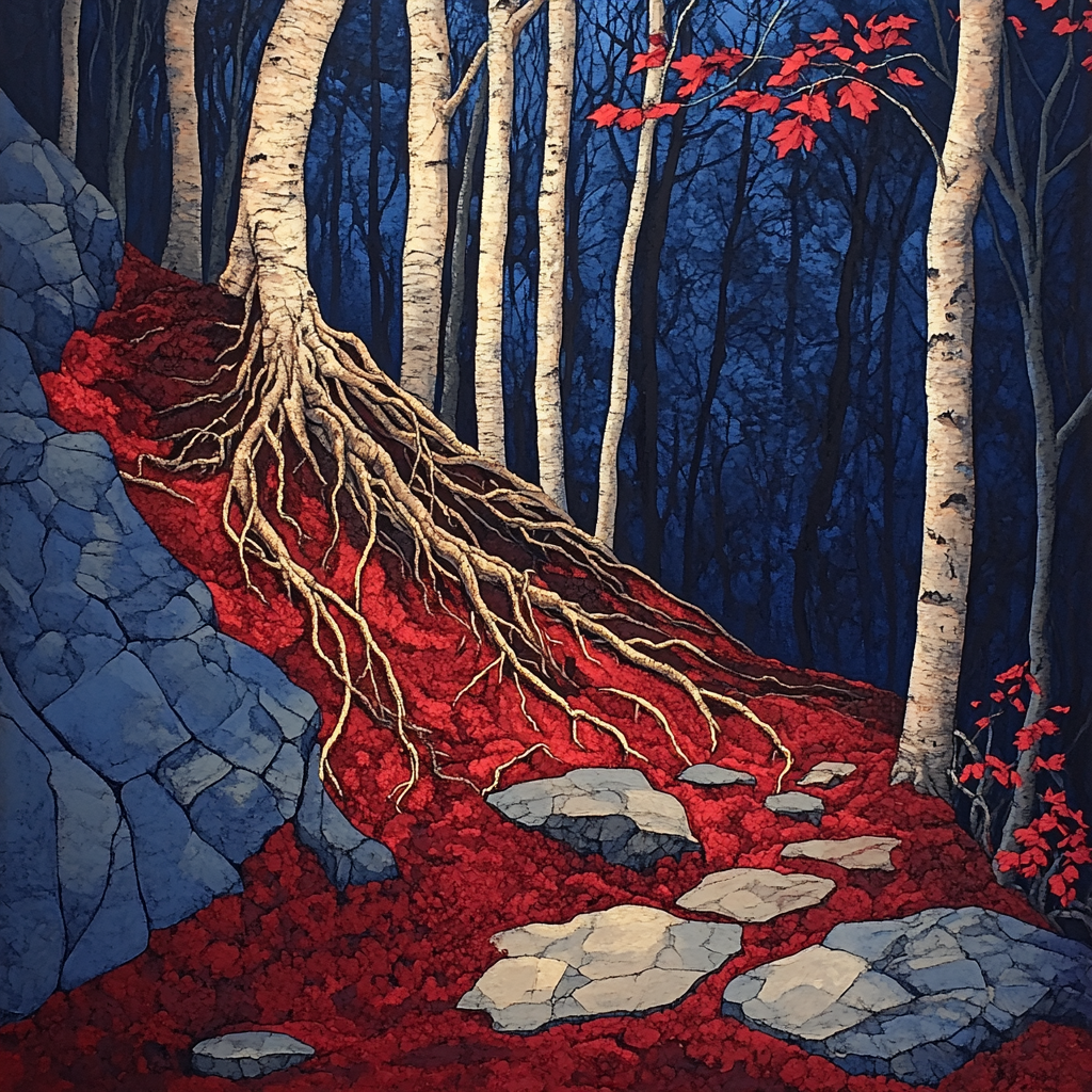 Arthur Lismer Inspired Twisted Roots Close Study Paint by numbers art