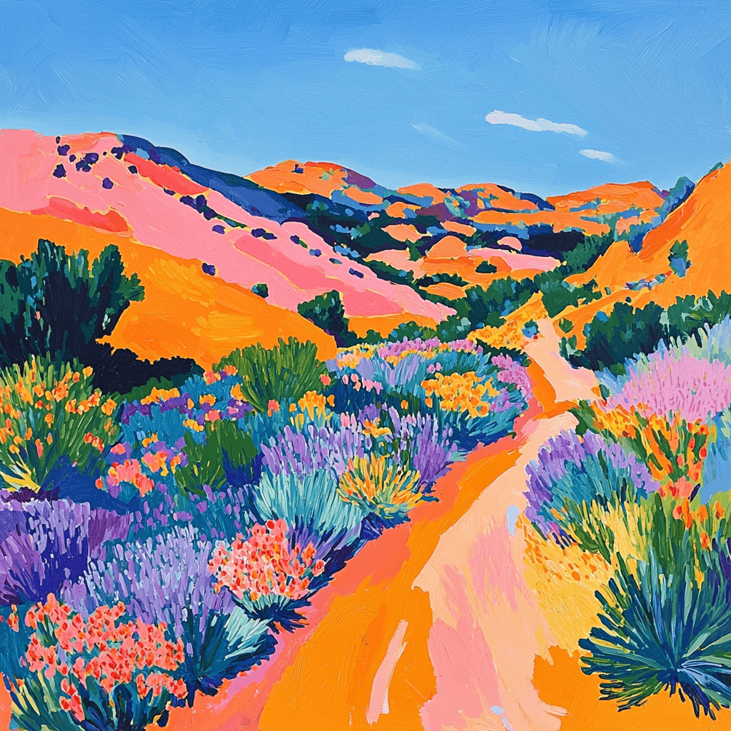 David Hockney Inspired Vibrant Desert Mirage Paint By Numbers