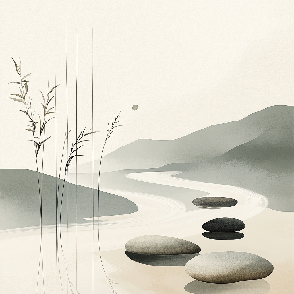 Zhao Mengfu Inspired Lunar River Calligraphy Painting by numbers kit