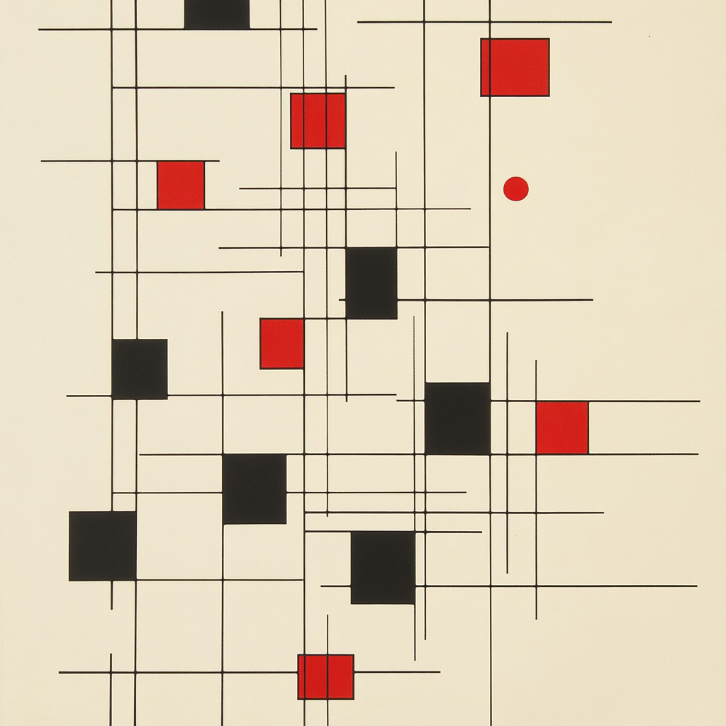 Kazimir Malevich Inspired Constellation Of Rectangles Paint by numbers kits