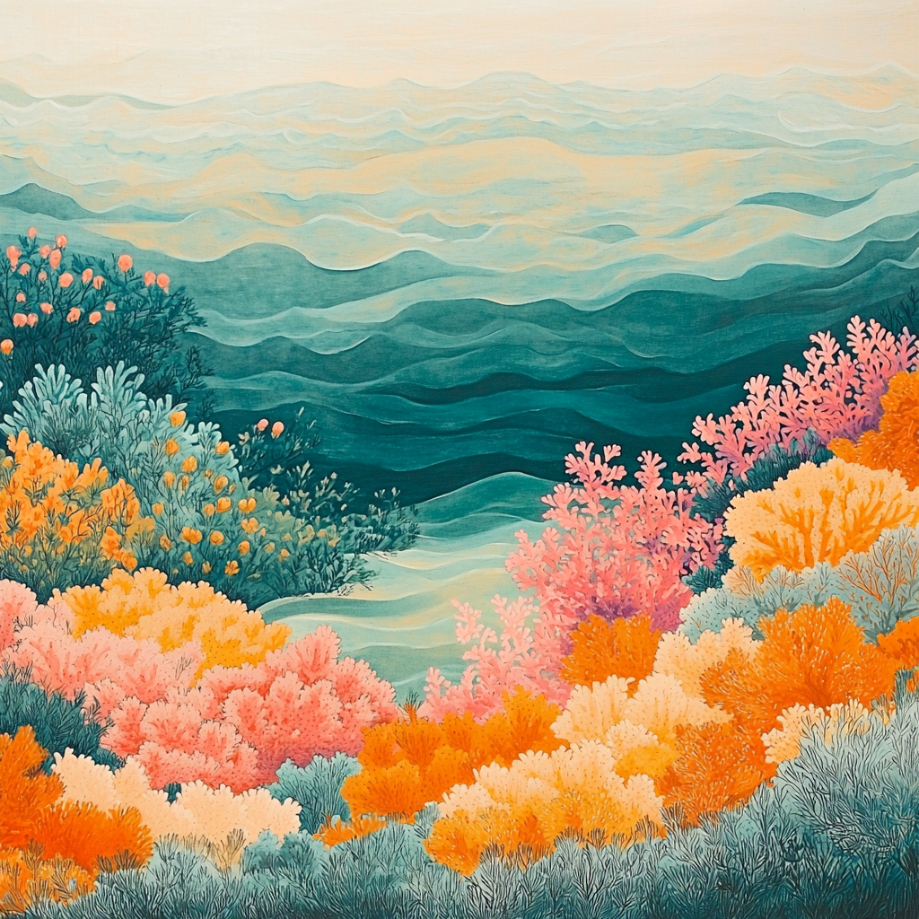 Georges Seurat Inspired Rhythms Of The Coral Reef Paint By Number