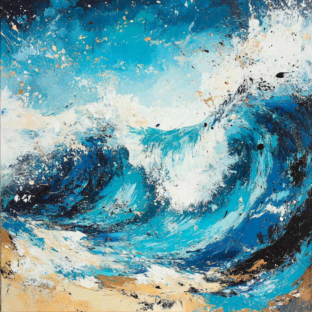 Jackson Pollock Inspired Ocean Waves Paint by numbers kits