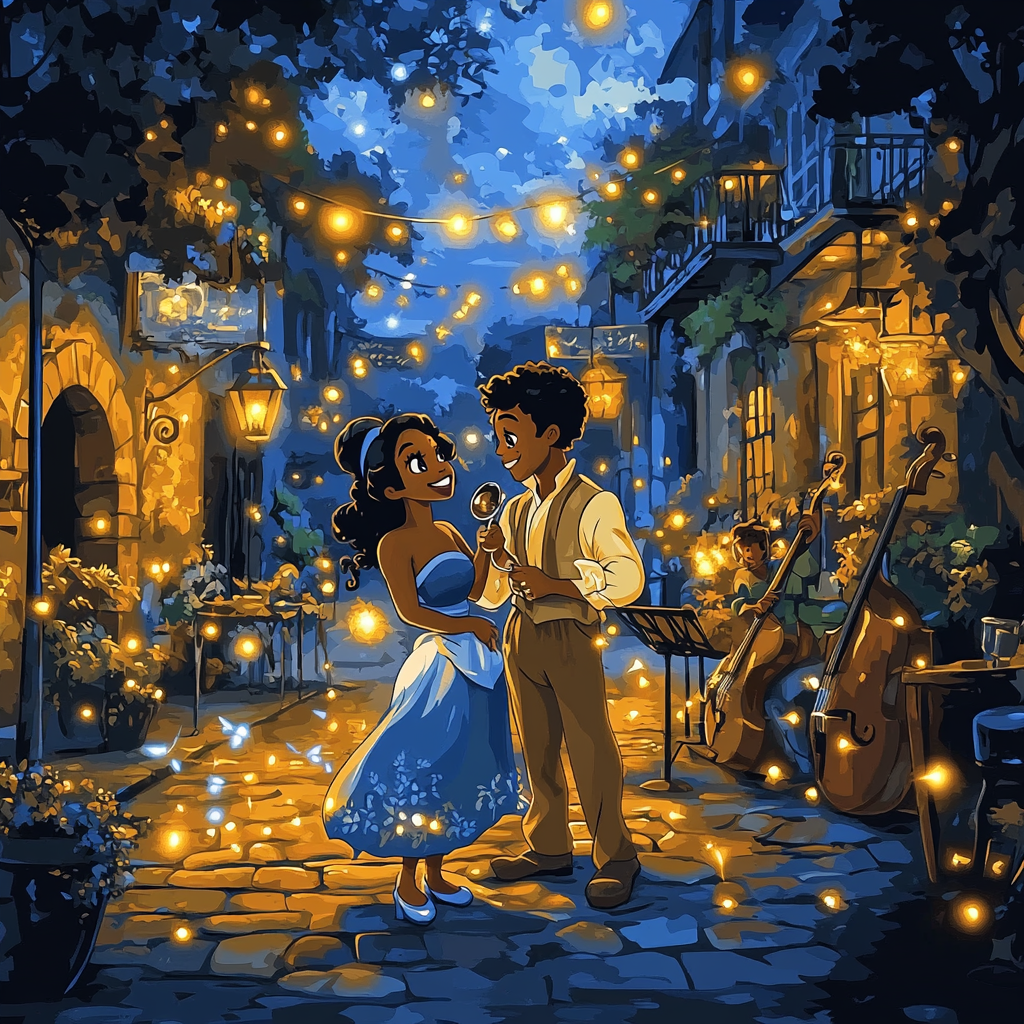 Tiana And Naveen Jazz Night DIY paint by numbers