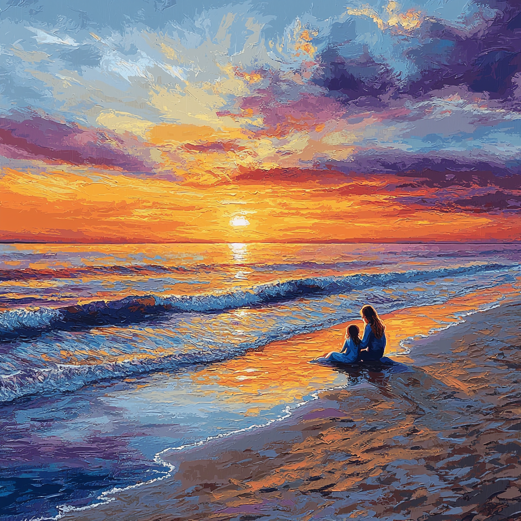 Sunset Reflections On The Shore Painting Number Kit