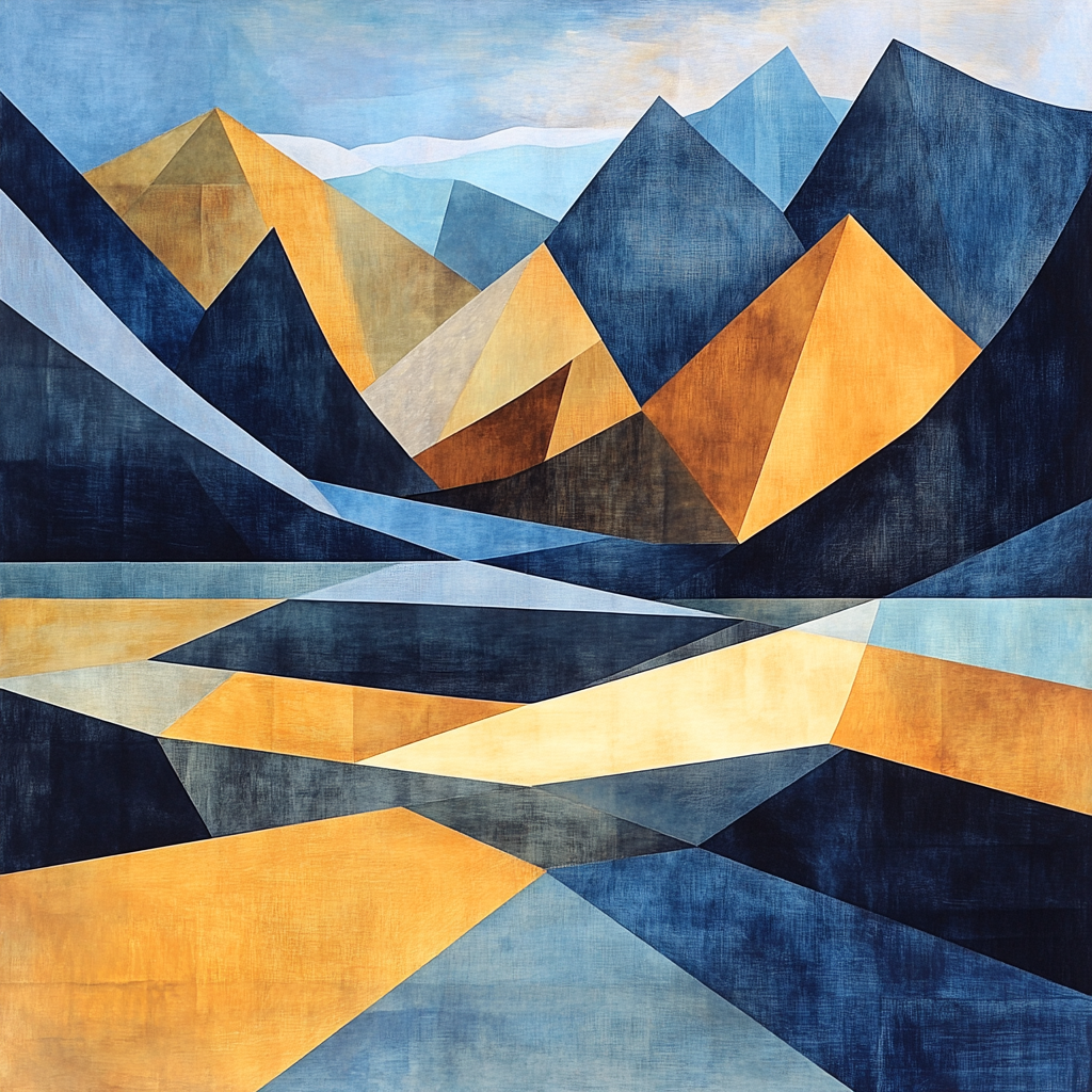Pablo Picasso Inspired Cubist Mountain Landscape Paint by numbers kits
