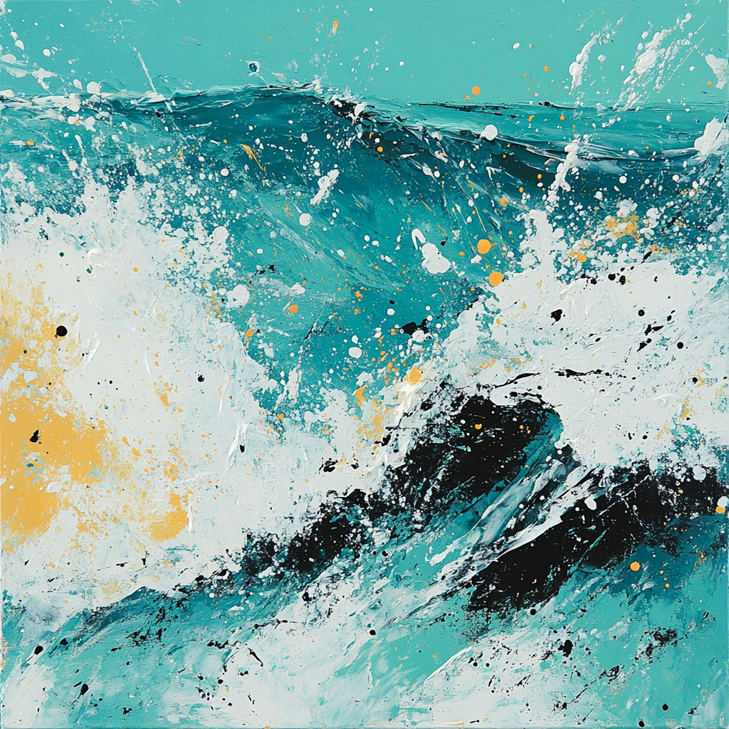 Jackson Pollock Inspired Surf Break painting number kit