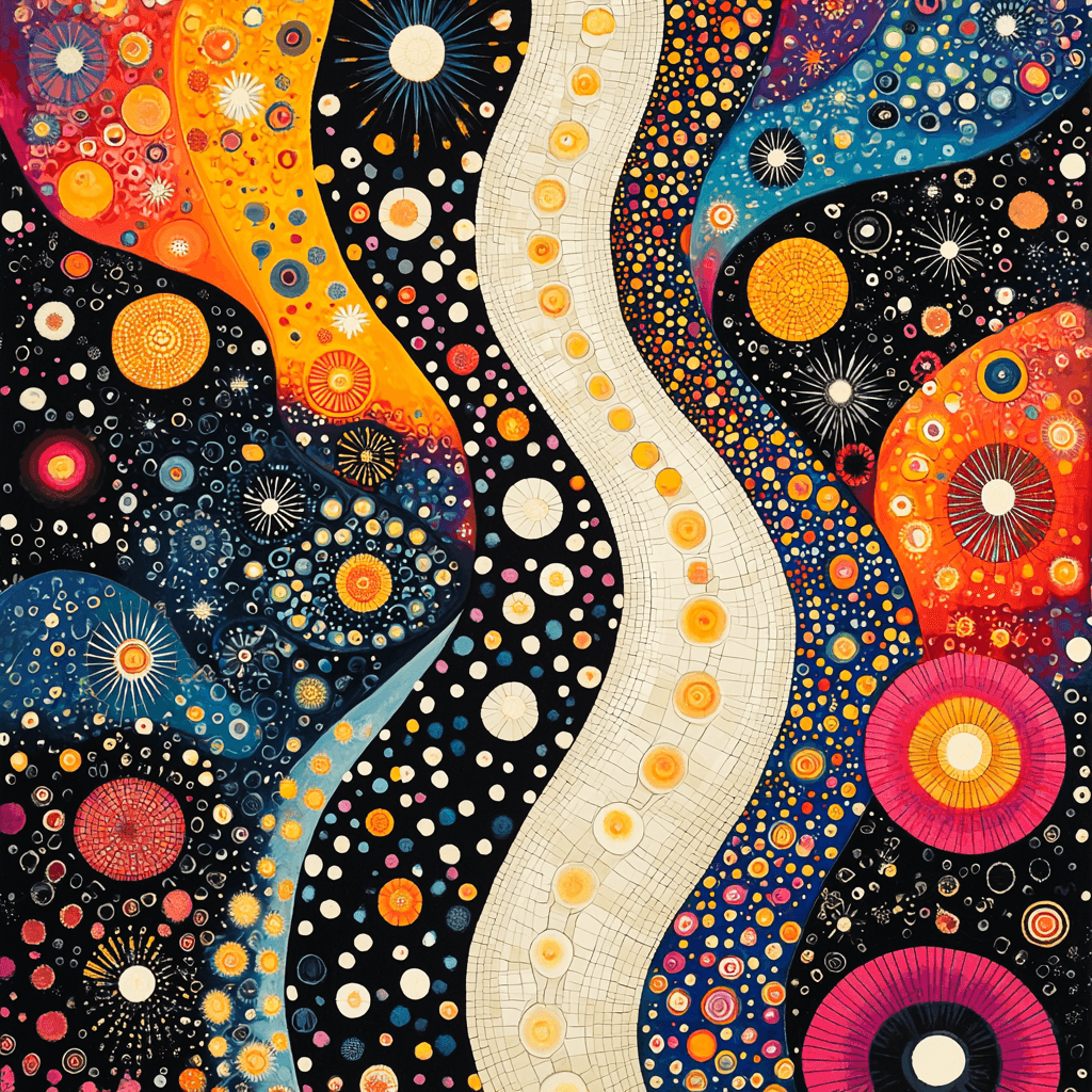 Yayoi Kusama Inspired Cosmic Looping Dance Numbered Painting Kits