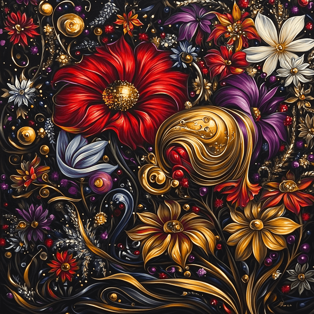 Salvador Dali Inspired Surreal Flora Fantasy DIY Paint By Numbers