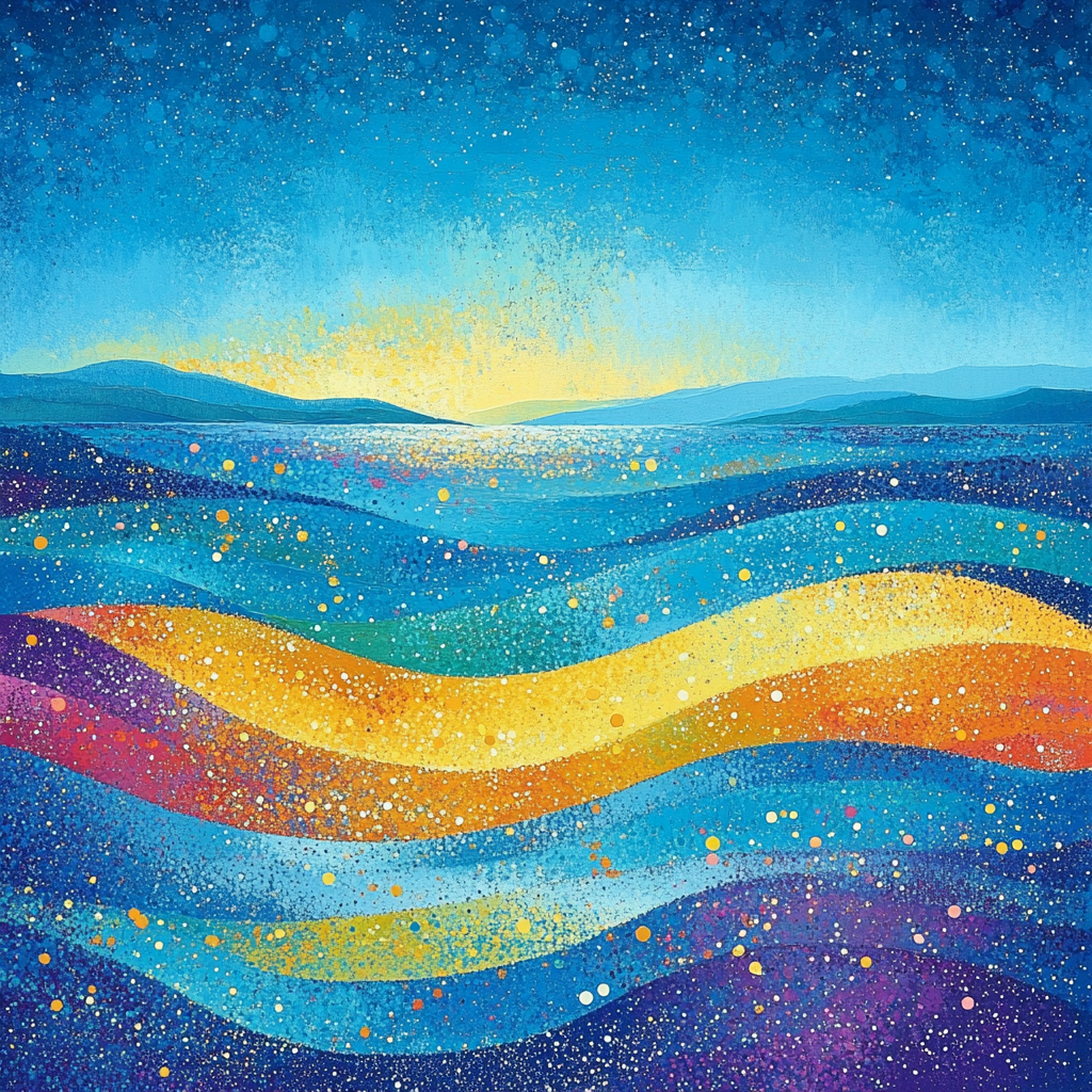 Georges Seurat Inspired Chromatic Tides Paint by numbers art