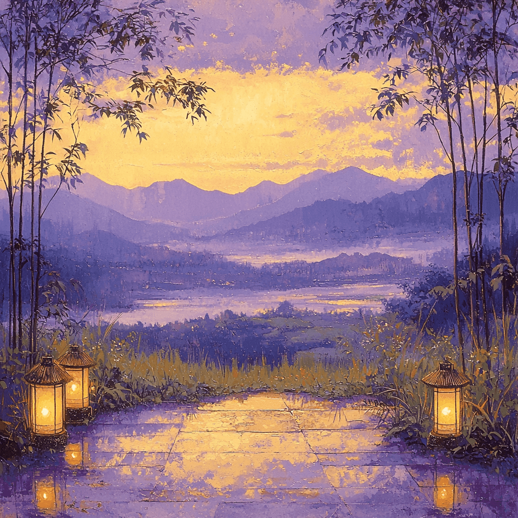 Utagawa Hiroshige Inspired Dancing Lanterns At Twilight Paint By Color