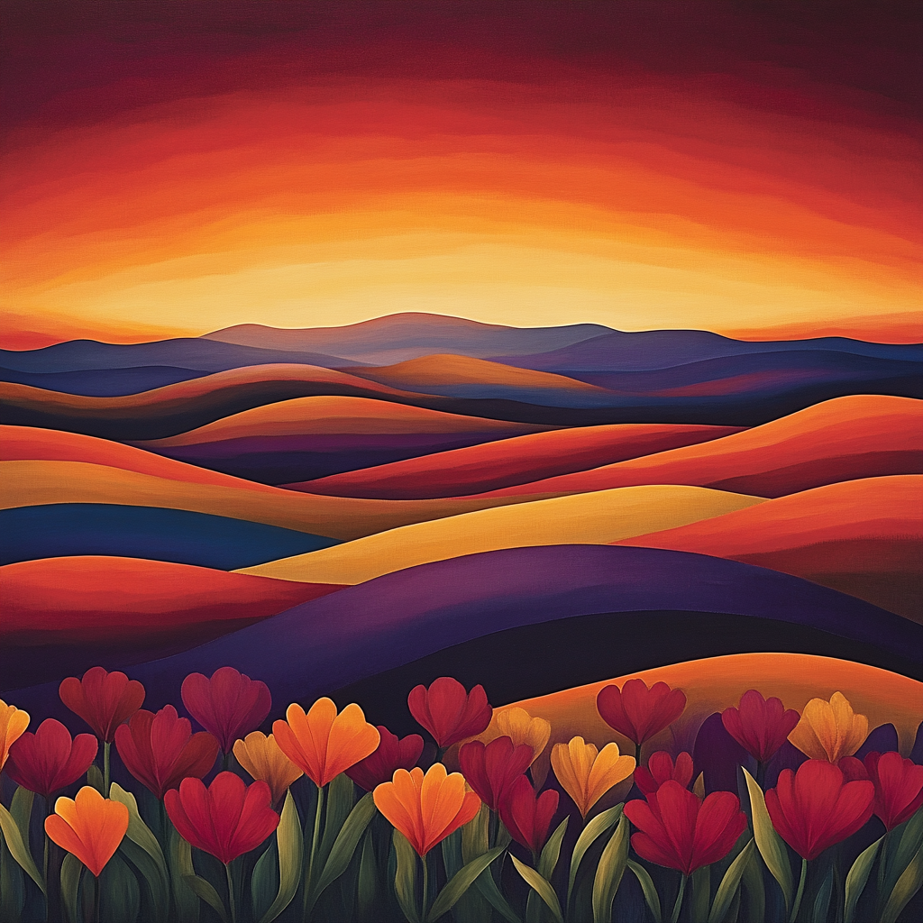 Georgia OKeeffe Inspired Desert Sunset Paint by numbers art