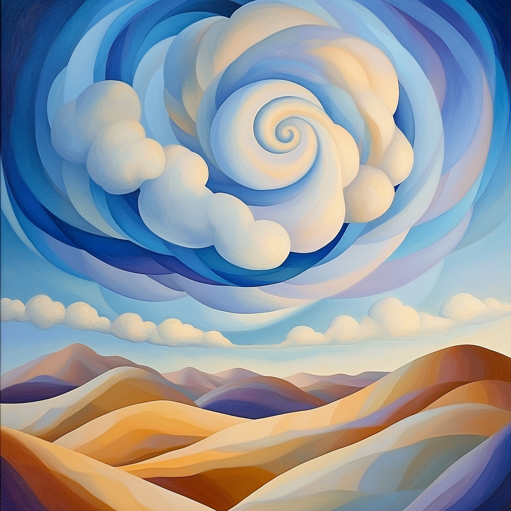 Georgia O’Keeffe Inspired Spiral Cloud Over Mesa Numbered painting kits