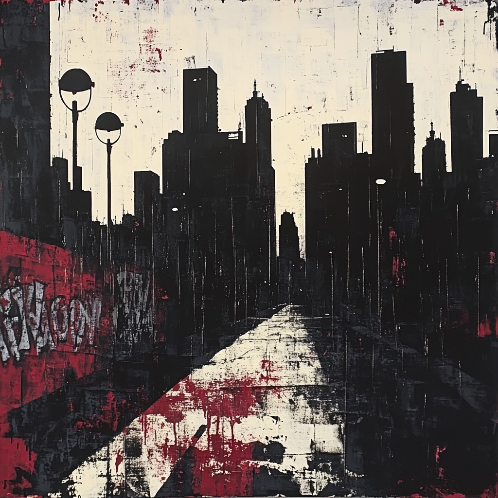 Banksy Inspired Urban Nightmares Number painting