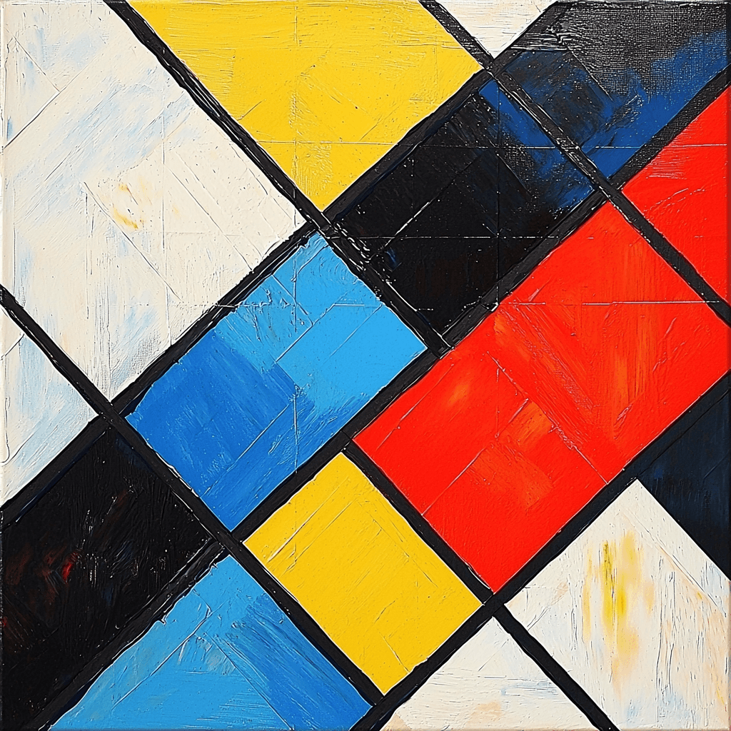 Piet Mondrian Inspired Geometric Dreams Painting Number Kit
