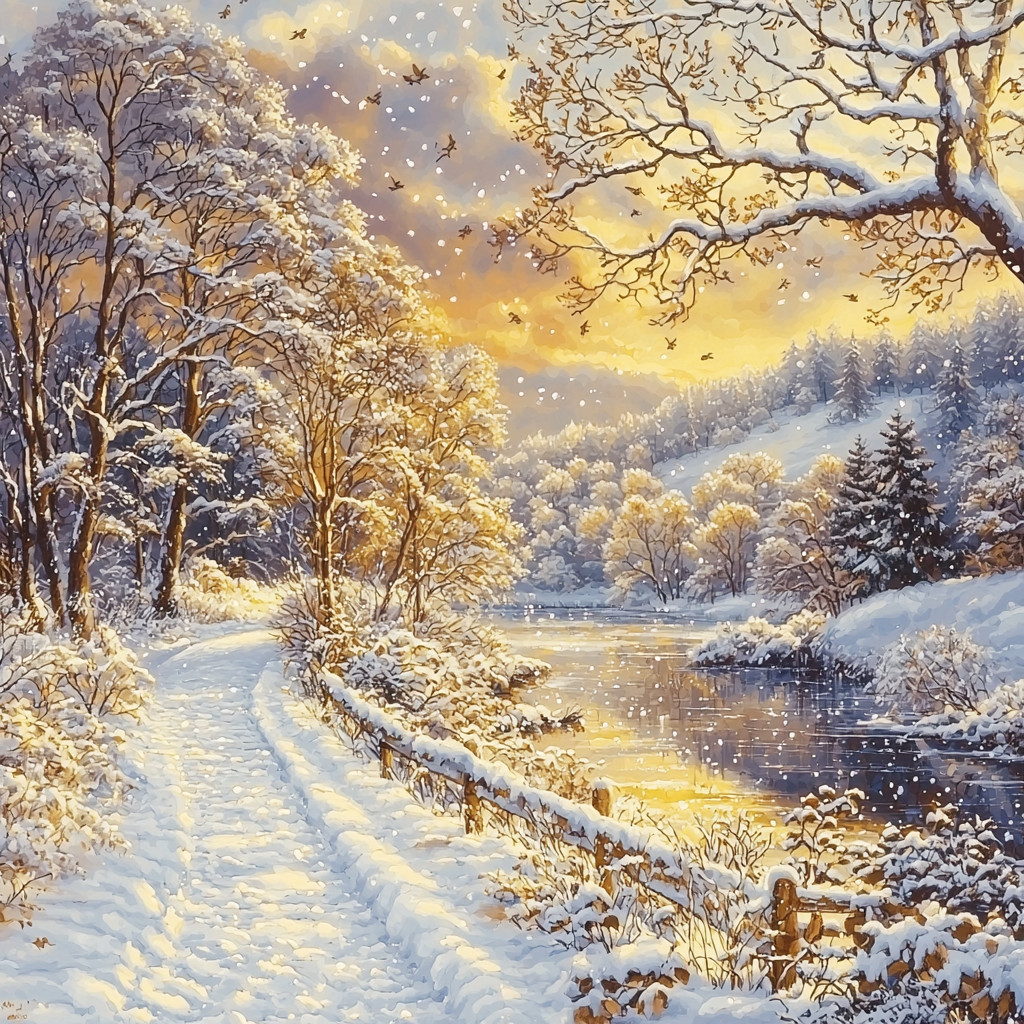John Atkinson Grimshaw Inspired Frozen Whispers Numbered Painting Kits