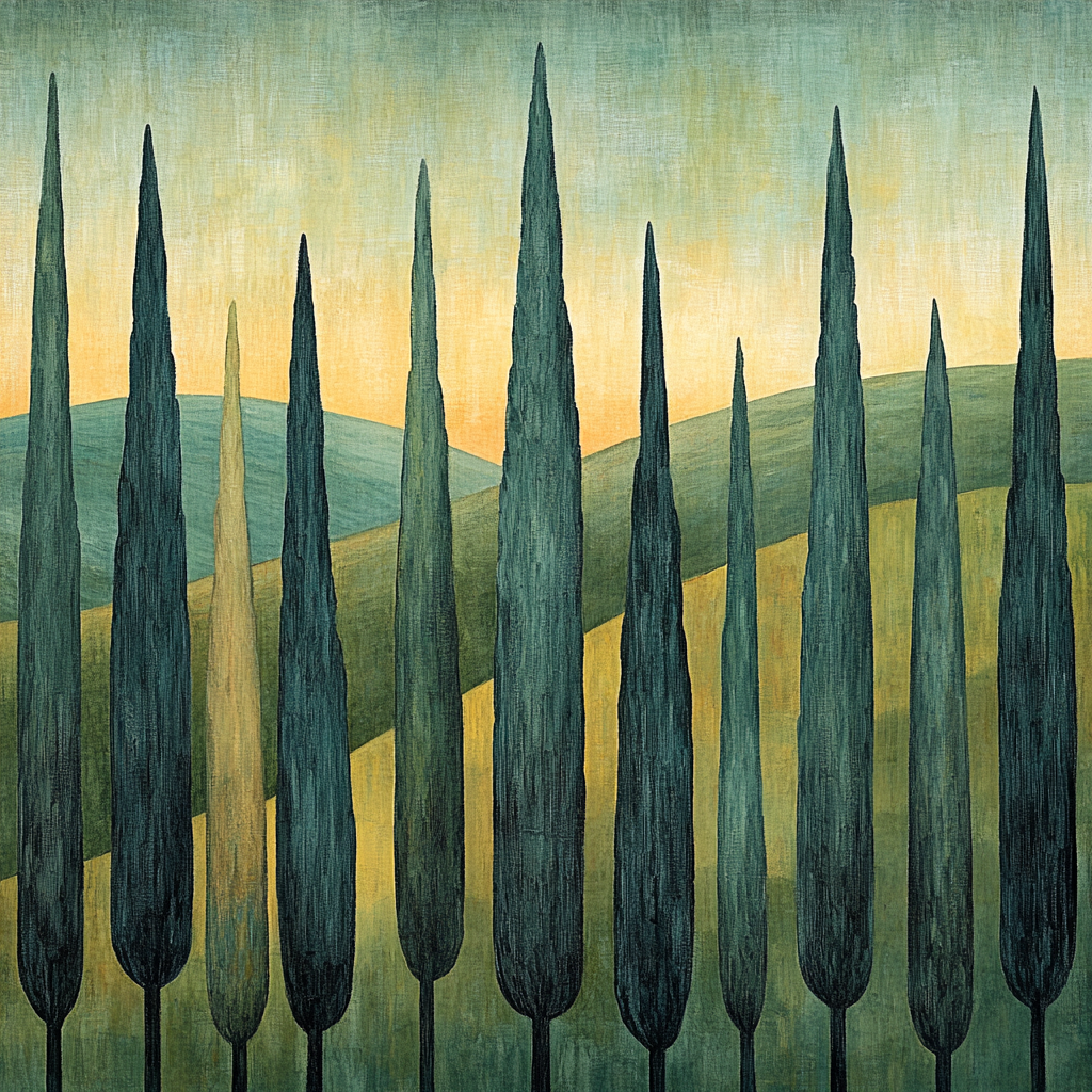 Paul Cézanne Inspired Olive Grove Abstraction Number painting