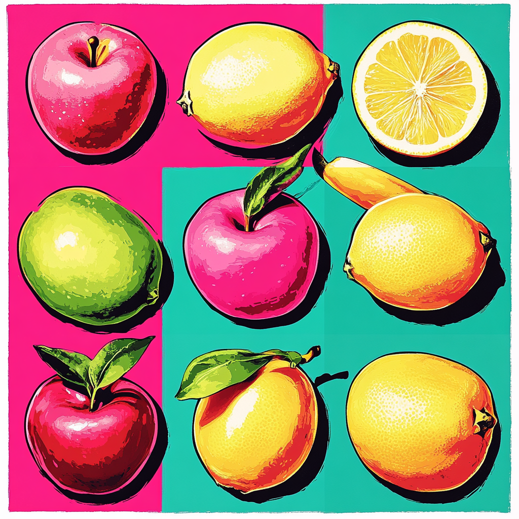 Warhol Inspired Pop Fruits DIY paint by numbers
