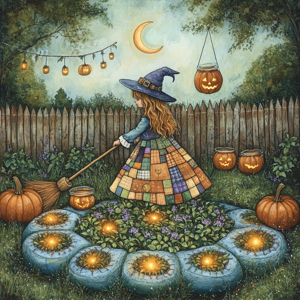 Patchwork Witch Garden paint by color