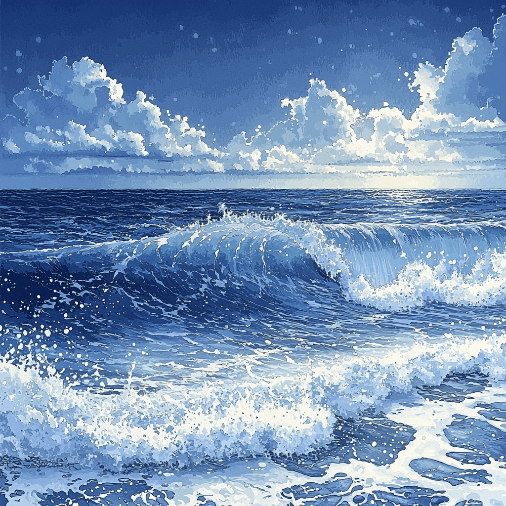 Hokusai Inspired The Ocean's Heartbeat Numbered Painting Kits