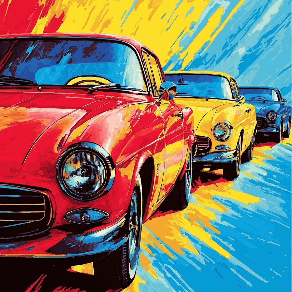 Andy Warhol Inspired Retro Carscape DIY Paint By Numbers