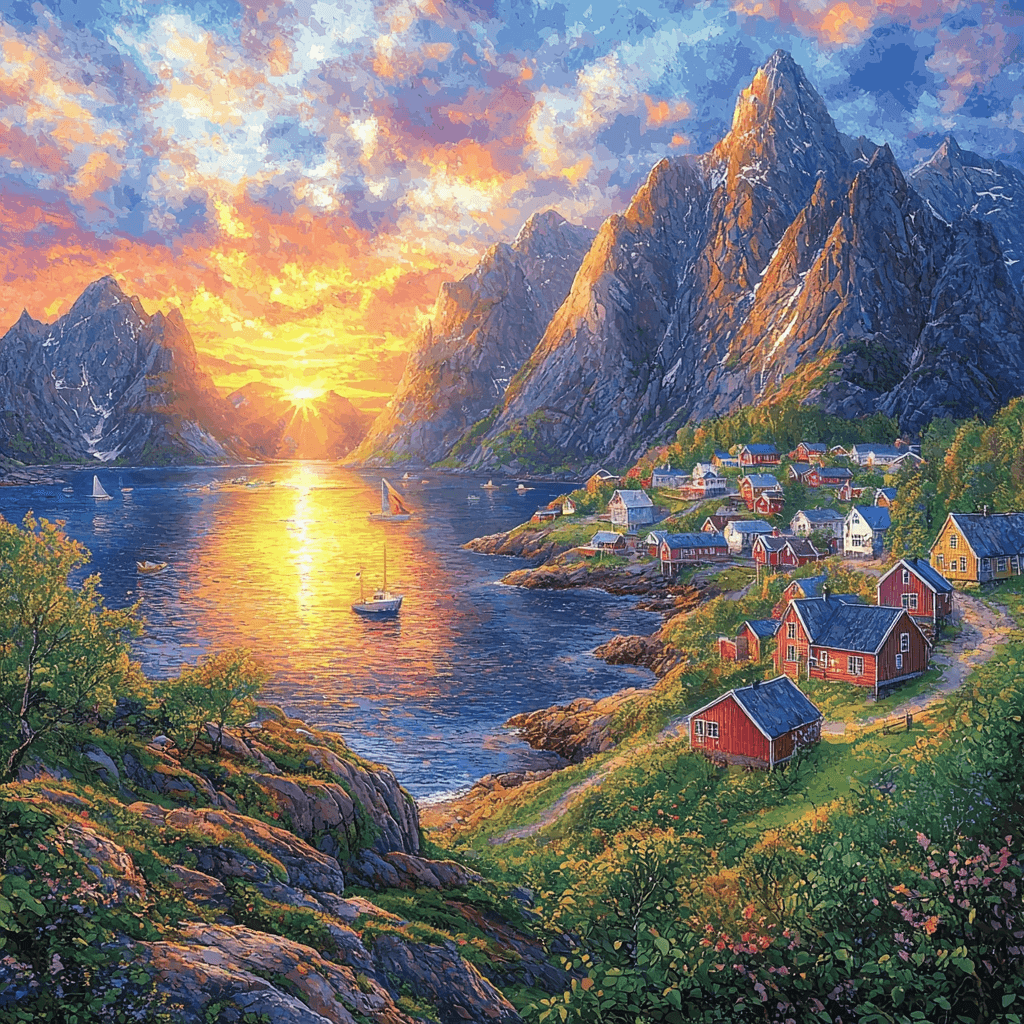Lofoten Islands In Norway Paint By Numbers Kits