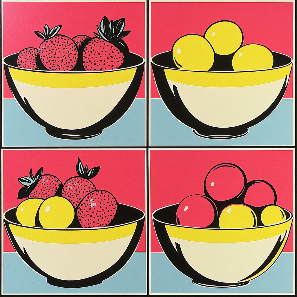 Warhol Inspired Neon Fruits Paint by numbers kits