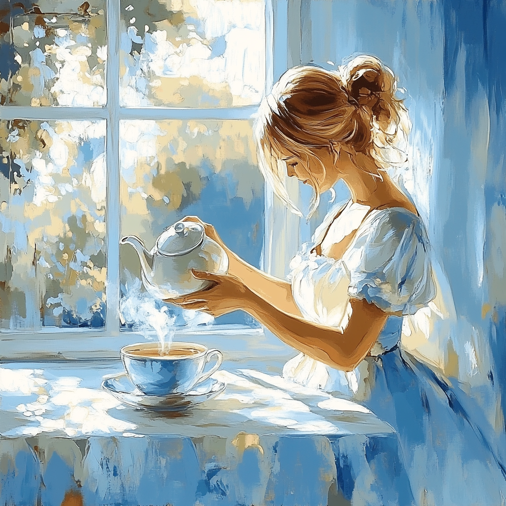 Vermeer Inspired Morning Tea Number painting