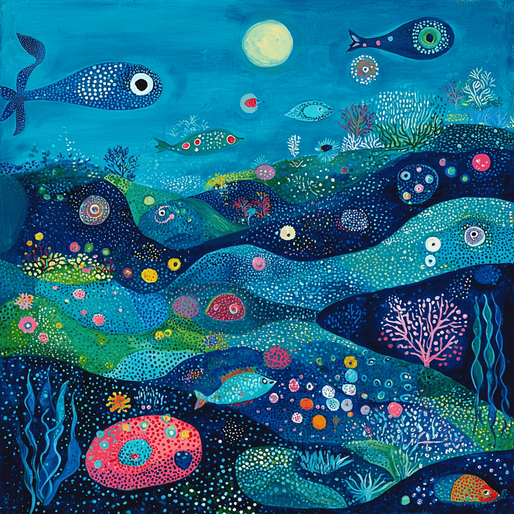 Miro Inspired Surreal Underwater World Painting Number Kit