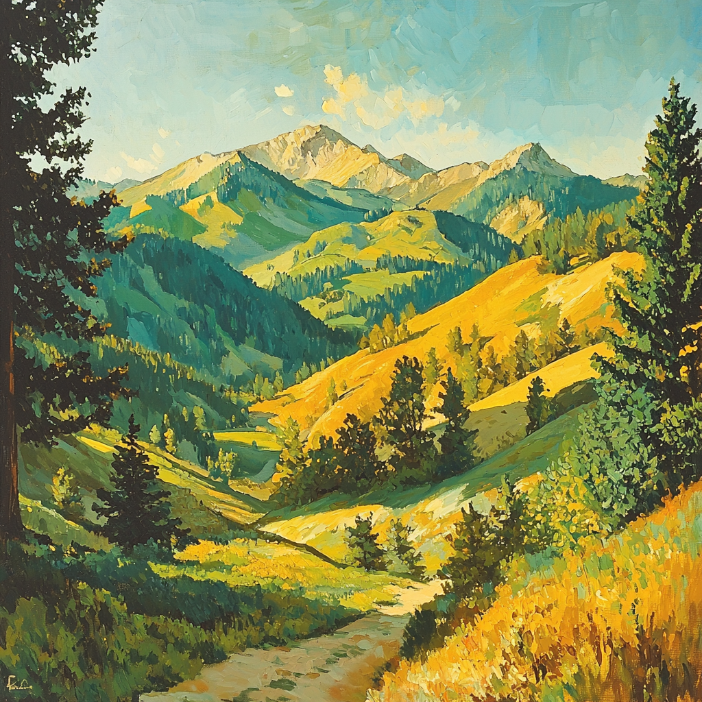 Paul Cézanne Inspired Luminous Mountain Range Paint By Number