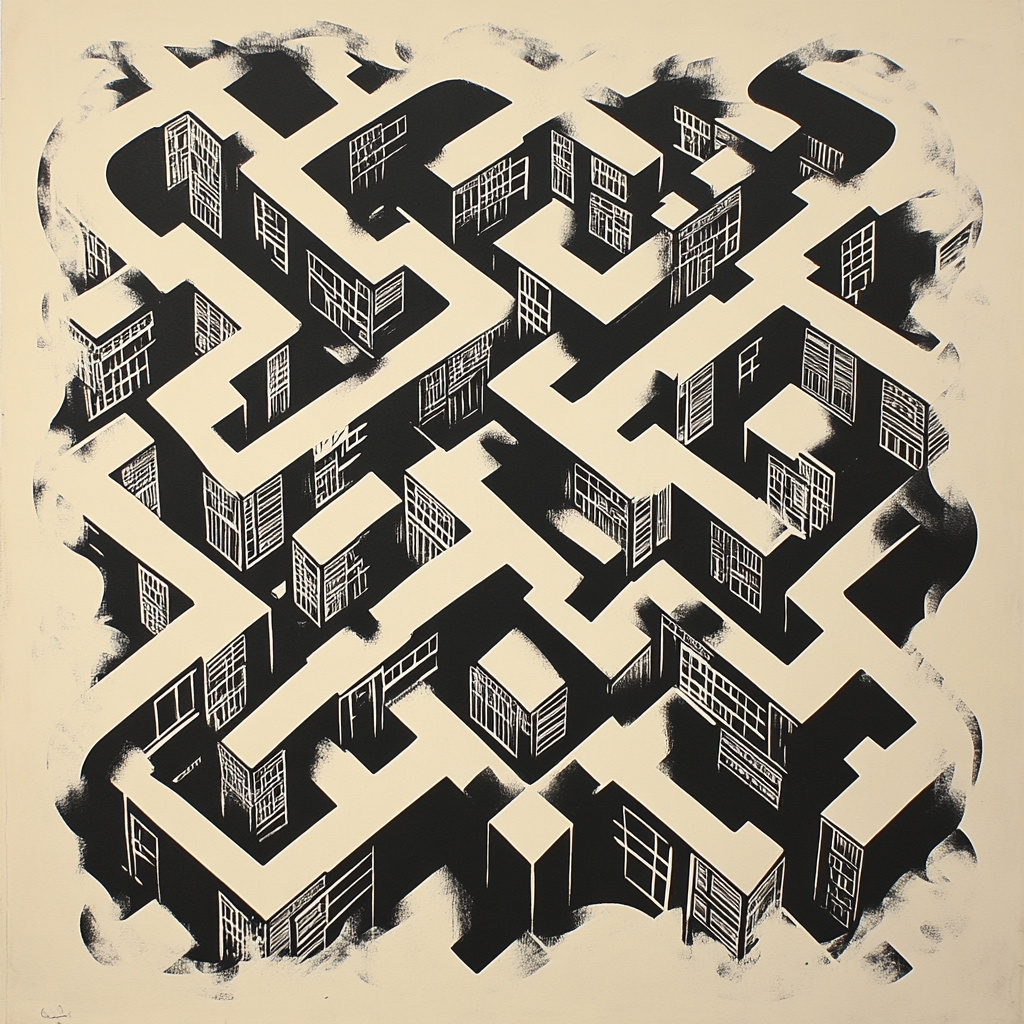 Banksy Inspired Anti Consumerism Maze Numbered painting kits