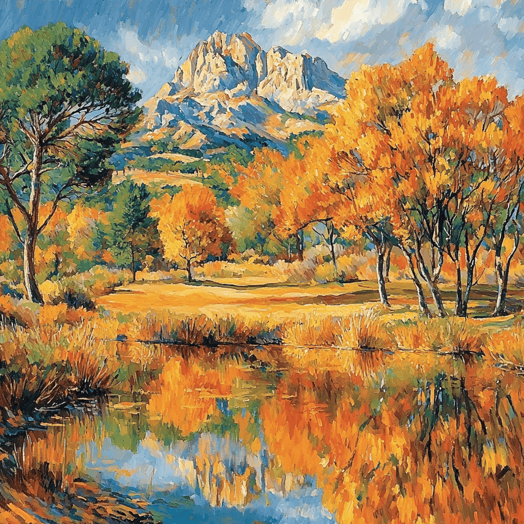 Paul Cézanne Inspired Enchanting Autumn Reflections Paint By Numbers