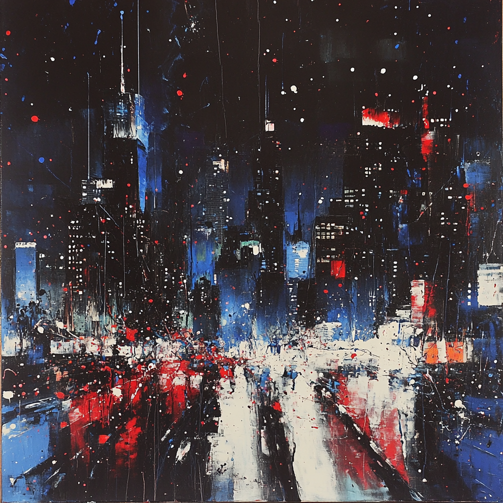 Jackson Pollock Inspired Energetic Urban Rhythm paint by number